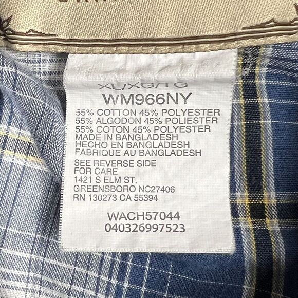 VTG Wrangler Shirt Mens XL Western Fashion Blue Plaid Pearl Snaps Cowboy‎ Rodeo - Picture 7 of 16